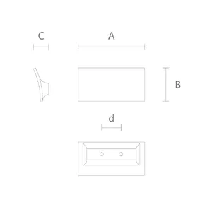 Rectangular drawer pulls for designer looks furniture oak - 2